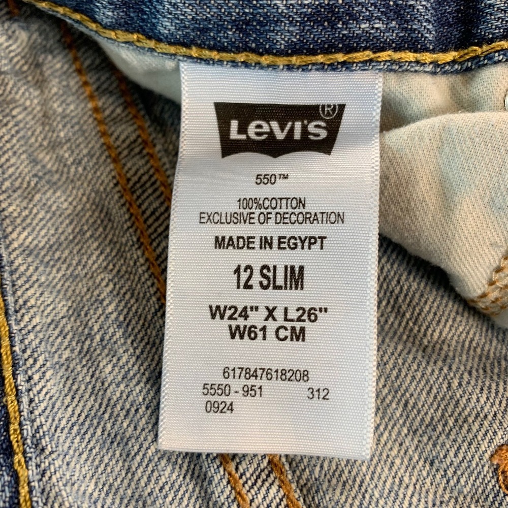Levi's 550 Relaxed Jeans Boys 12 Slim Blue Medium Wash‎ Cotton Denim 5550-951 - Picture 8 of 9